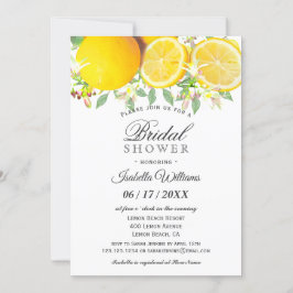 Modern Boho Lemon Summer Bridal Shower Kaart