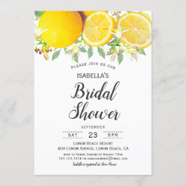 Modern Boho Lemon Summer Bridal Shower Kaart