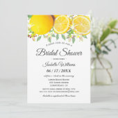 Modern Boho Lemon Summer Bridal Shower Kaart (Staand voorkant)