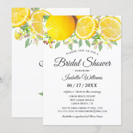 Modern Boho Lemon Summer Bridal Shower Kaart
