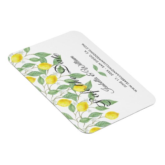 Modern Boho Lemon Summer Save the Date Wedding Magneet (Rechterzijde)
