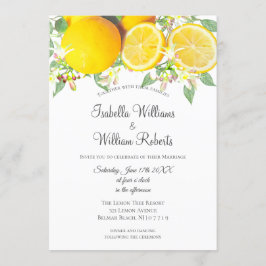 Modern Boho Lemon Summer Wedding Kaart