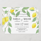 Modern Boho Lemon Summer Wedding Kaart (Voorkant / Achterkant)
