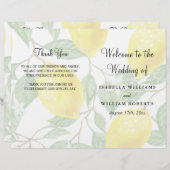 Modern Boho Lemon Summer Wedding Programme (Voorkant / Achterkant)