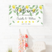 Modern Boho Lemon Summer Wedding Welkom Spandoek (Insitu)