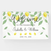 Modern Boho Lemon Summer Wedding Welkom Spandoek (Horizontaal)