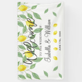 Modern Boho Lemon Summer Wedding Welkom Spandoek (Verticaal)