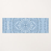 Modern Boho Light Blue Mandala Elegant Monogram Yogamat (Voorkant (horizontaal))