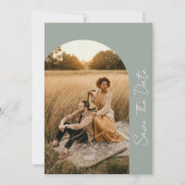 Modern Boho Lijst Sage Wedding Foto Save The Date (Voorkant)