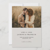 Modern Boho Lijst Weddenschap Neutrale Foto Save The Date (Achterkant)