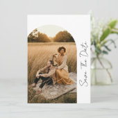 Modern Boho Lijst Wedding Foto Save The Date (Staand voorkant)