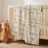 Modern Boho Linear Geometric ID1276 Fleece Deken