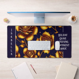 Modern Boho Luxury Gold Roos Collectie Bureaumat