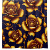 Modern Boho Luxury Gold Roos Collectie Douchegordijn (Voorkant)