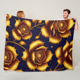 Modern Boho Luxury Gold Roos Collectie Fleece Deken