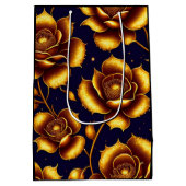 Modern Boho Luxury Gold Roos Collectie Medium Cadeauzakje (Achterkant)