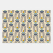 Modern Boho maakt wapenpatroon in blauw Inpakpapier Vel (Voorkant 3)