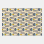 Modern Boho maakt wapenpatroon in blauw Inpakpapier Vel (Voorkant)