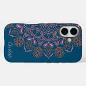 Modern Boho Mandala Medallion Blauwgroen scriptnaa Case-Mate iPhone Case (Achterkant (horizontaal))