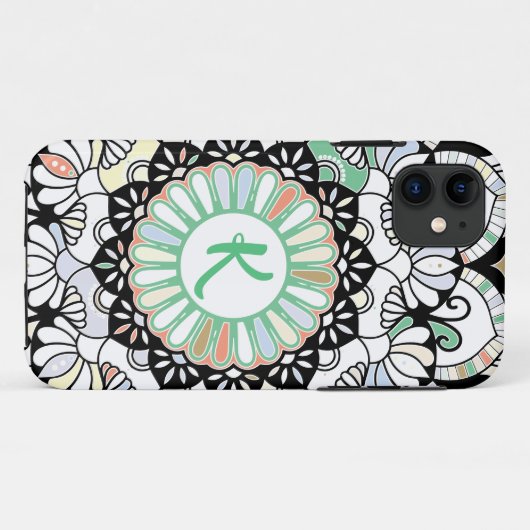 Modern Boho Mandala Yoga Meditation Initiaal Case-Mate iPhone Case (Achterkant (horizontaal))