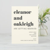 Modern Boho Matisse Botanical Black White Wedding Kaart (Staand voorkant)