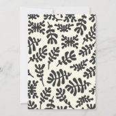 Modern Boho Matisse Botanical Black White Wedding Kaart (Achterkant)