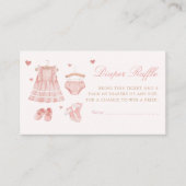 Modern Boho Meisje Kleding Luier Raffle Baby showe Informatiekaartje (Voorkant)