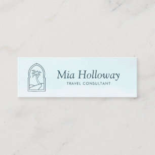 Modern Boho Minimal Palm Tree Business Calling Contactkaartje