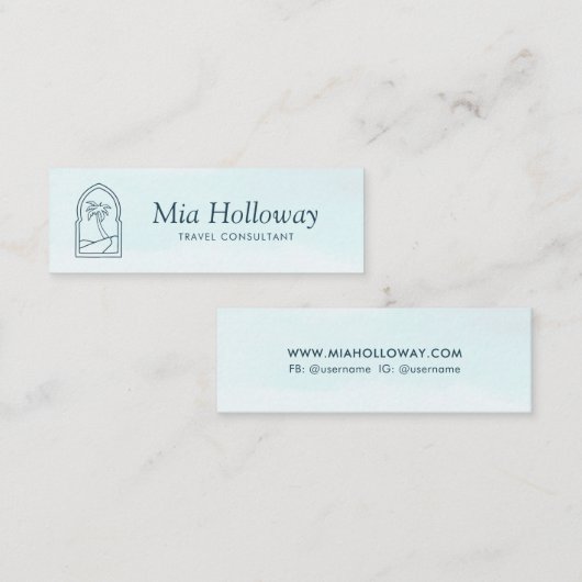 Modern Boho Minimal Palm Tree Business Calling Contactkaartje (Voorkant / Achterkant)