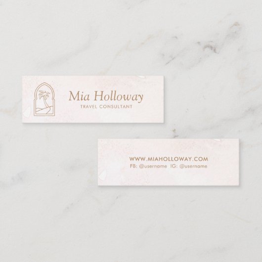 Modern Boho Minimal Palm Tree Business Contactkaartje (Voorkant / Achterkant)