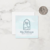 Modern Boho Minimal Palm Tree Business Note Kaart Notitiekaartje (Voorkant / Achterkant in situ)