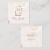 Modern Boho Minimal Palm Tree Vierkante Visitekaartje (Voorkant / Achterkant)