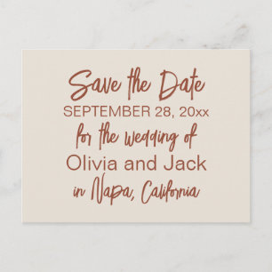 Modern Boho Minimalist bewaart de datum Briefkaart