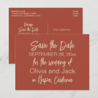 Modern Boho Minimalist Burnt Save the Date
