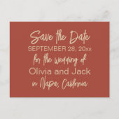 Modern Boho Minimalist Burnt Save the Date Briefkaart (Voorkant)