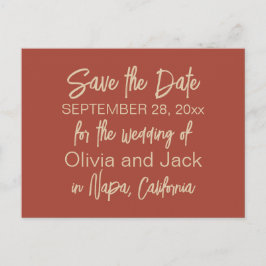 Modern Boho Minimalist Burnt Save the Date Briefkaart