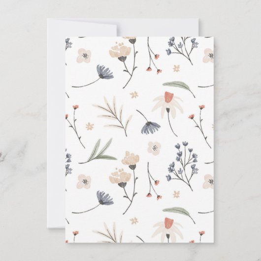 Modern Boho Minimalist Floral Script Vrijgezellenf Kaart (Achterkant)