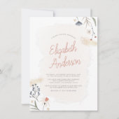 Modern Boho Minimalist Floral Script Vrijgezellenf Kaart (Voorkant)