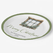 Modern Boho Minimalist Pine Wreath Dinner Plates Papieren Bordje (Gekanteld)