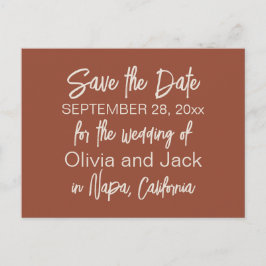 Modern Boho Minimalist Terracotta Save the Date Briefkaart