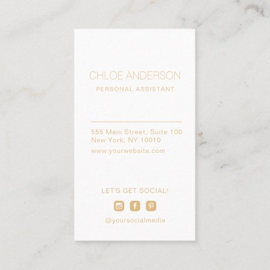 Modern Boho minimalistisch Visitekaartje (Achterkant)