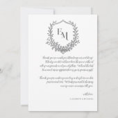 Modern Boho Monogram | Foto bruiloft dank u Bedankkaart (Achterkant)