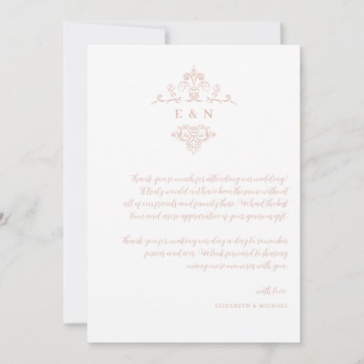 Modern Boho Monogram | Foto bruiloft dank u Bedankkaart (Achterkant)