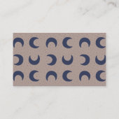 Modern Boho Moons Beige Blue Simple Trendy Visitekaartje (Achterkant)