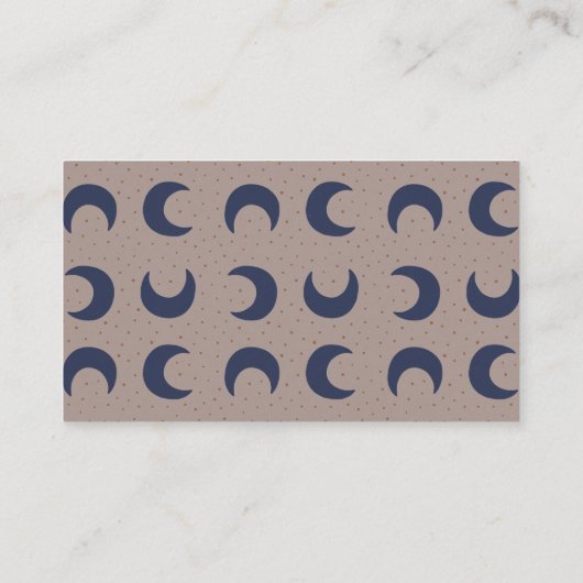 Modern Boho Moons Beige Blue Simple Trendy Visitekaartje (Achterkant)