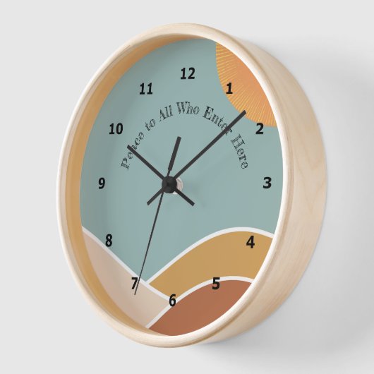 Modern Boho Mountain Design Clock (Hoek)