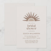 Modern Boho Natuur Sun Motif Taupe Vrijgezellenfee Kaart (Voorkant / Achterkant)