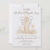 Modern Boho Neutral Herald Angel Kerstmis Kaart (Voorkant)