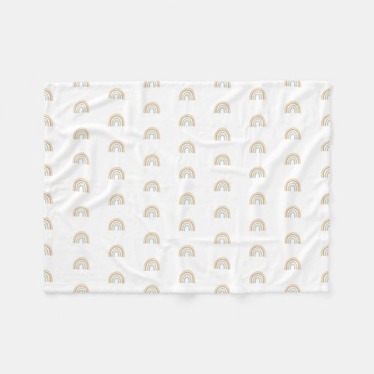 Modern Boho Neutral Rainbow Fleece Baby Blanket Deken (Voorkant (Horizontaal))