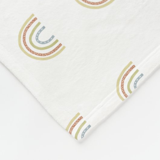 Modern Boho Neutral Rainbow Fleece Baby Blanket Deken (Hoek)